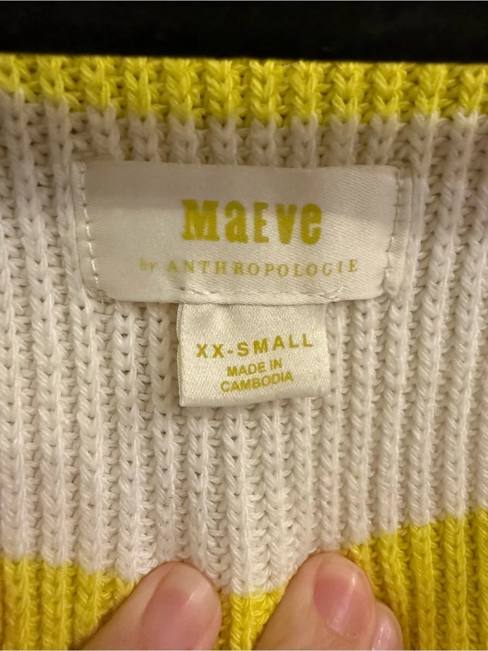 Maeve by Anthropologie oversized Striped V-Neck Sweater size XXS